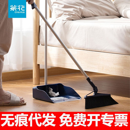 Camellia Soft Broom Dustpan Set for Home & Bathroom Cleaning