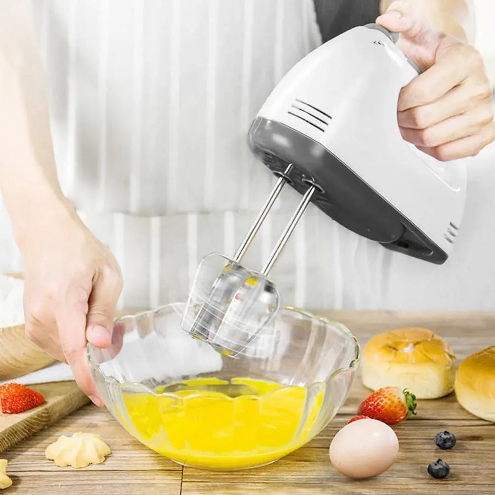 White Stainless Steel Hand Mixer for Baking & Kitchen Use