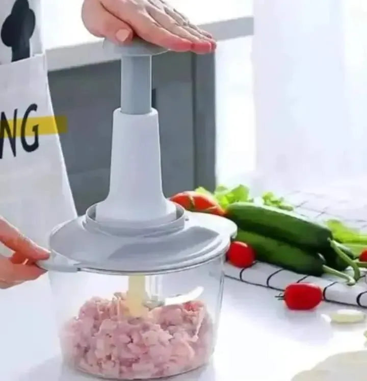 Manual Food Chopper Push, ABS Plastic, Multicolor