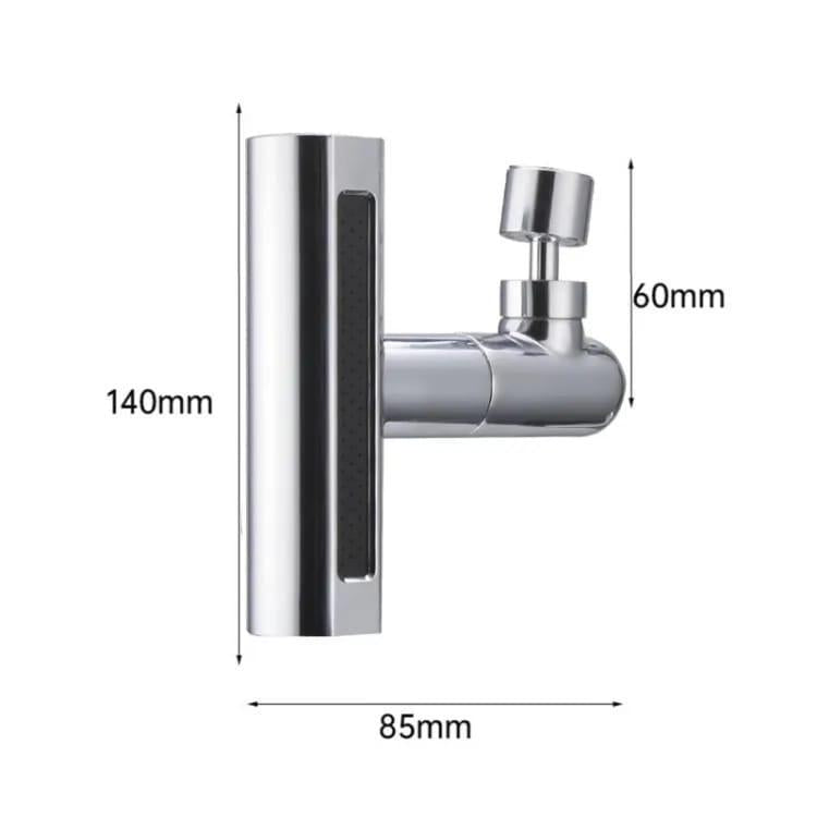 4-in-1 Rotating Waterfall Faucet Extender Silver Stainless Steel