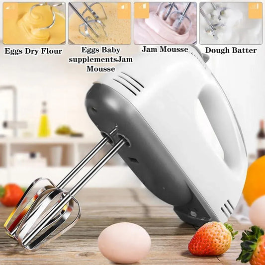 White Stainless Steel Hand Mixer for Baking & Kitchen Use
