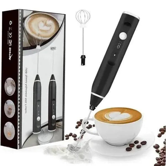 USB Rechargeable Coffee Milk Frother Stainless Steel 2Pcs