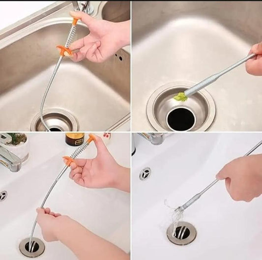 Stainless Steel Drain Cleaning Hook 60cm Silver