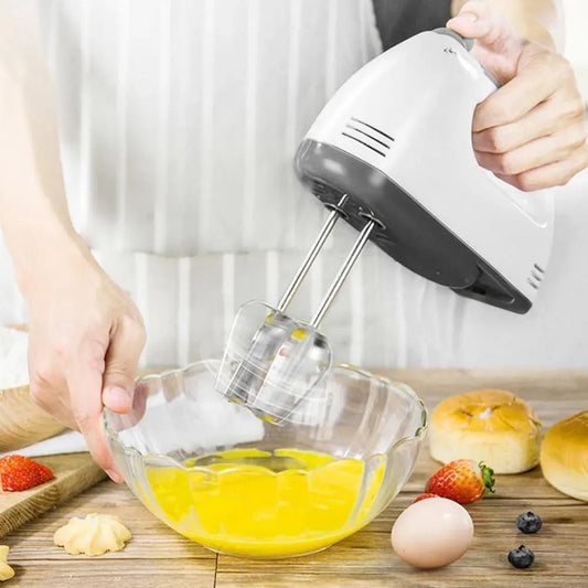 White Stainless Steel Hand Mixer for Baking & Kitchen Use