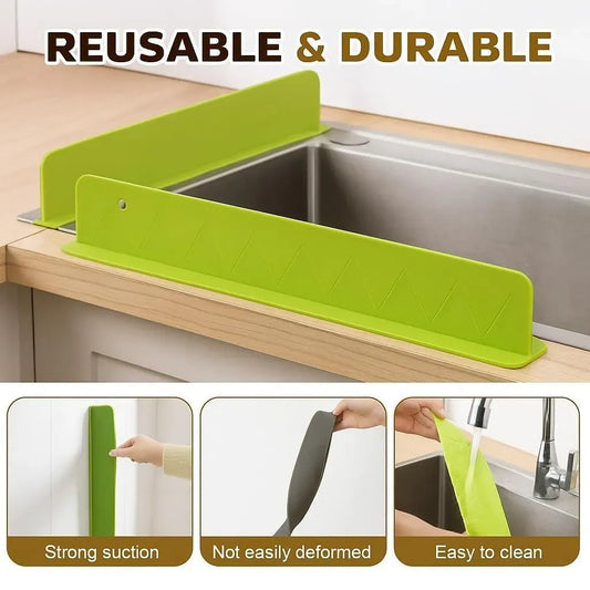 Green Silicone Sink Splash Guard for Kitchen