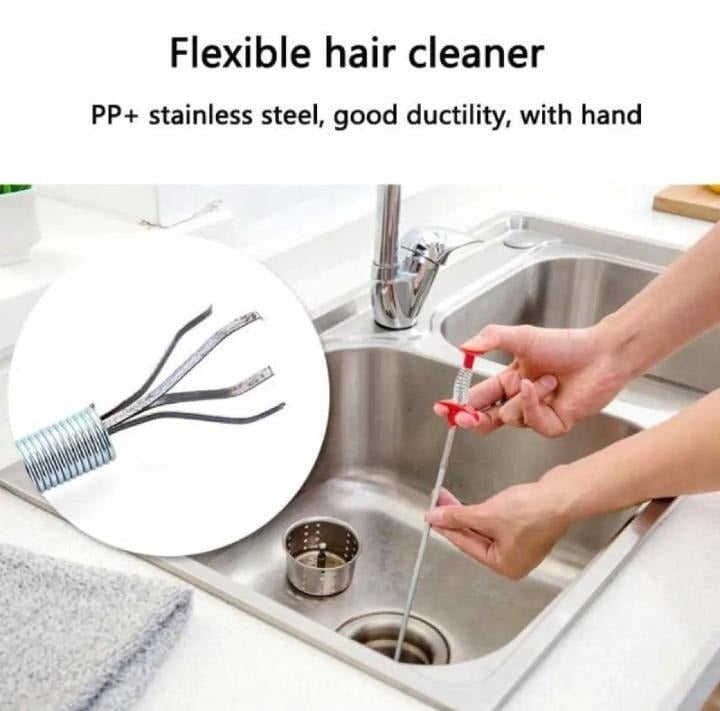 Stainless Steel Drain Cleaning Hook 60cm Silver