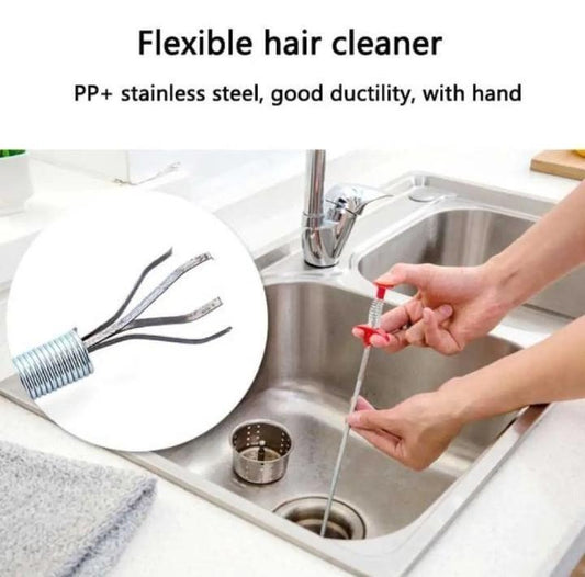 Stainless Steel Drain Cleaning Hook 60cm Silver