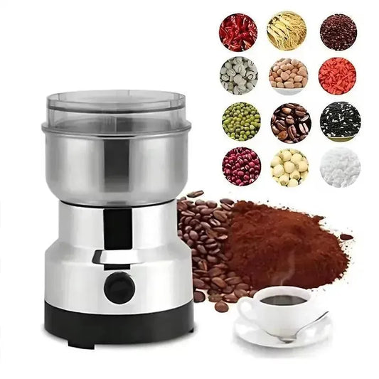 Portable Electric Spice Grinder Stainless Steel Silver Kitchen Appliance 5.0
